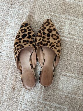 Madewell Leopard Print Pointed Mule - Tan & Black